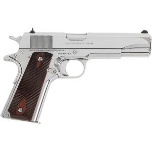 Colt O1911CBS 1911 Government 8+1 5\" Stainless Steel Barrel, Bright Stainless Serrated Slide, Bright Stainless Steel Frame w/Beavertail