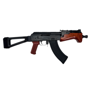 Pioneer Arms Micro Hellpup Classic Pro, AK Pistol, Polish Red Wood w/ Picatinny Top Rail, SB Tactical AKTF Side Folding Brace, 7\" Barrel, 2-30rd Mags