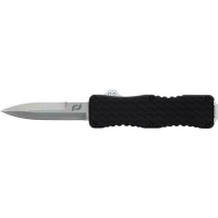 Schrade Uproar 1135967 OTF Knife, D2 Steel 3\" Bayonet Blade, Black Aluminum Handle.