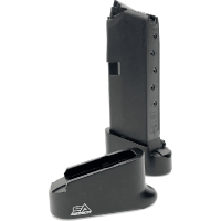 Sylvan Arms 9mm Glock 43 +2 Magazine Extension, Black Anodized Aluminum - GLP432 - Fits Glock 43