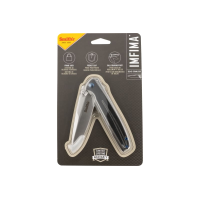 Smiths Products 51275 Imfima 3.26\" Folding Drop Point Plain Bead Blasted 3Cr13MoV SS Blade/ Bead Blasted Stainless Steel Handle Includes Pocket Clip