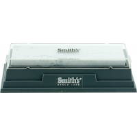 Smiths Products MBS6 Arkansas Bench Stone 6\" Medium Arkansas Stone Sharpener Plastic Handle Gray