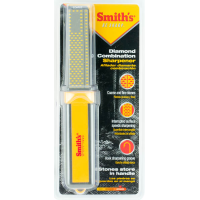Smiths Products DCS4 Diamond Combination Sharpener Hand Held 4\" Fine, Coarse Diamond Sharpener Rubber Handle Yellow