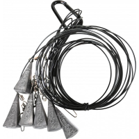 Higdon Outdoors 30322 Battleship Rig Black Nylon 36\" Long Features 4 oz Steel Weights 6 Pack