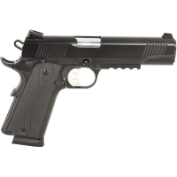 Tisas 10100529 1911 Duty 8+1 5\" Black Cold Hammer Forged Barrel, Black Serrated Steel Slide, Black Cerakote Steel Frame w/Accessory Rail & Beavertail, Black Overmolded Grips
