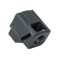 Faxon Firearms FFPACOMPDSG01 EXOS-513 Compensator Black Nitride 6061 Aluminum 1/2\"x28 Threads 1.10\" OAL Compatible w/ Glock Gen 3 19/17/34