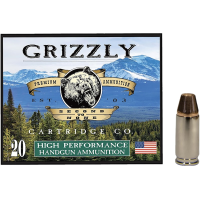 Grizzly Ammo GC9+P+CM7 9mm+P 124gr Full Metal Jacket Flat Point 20 Rounds Brass Case.