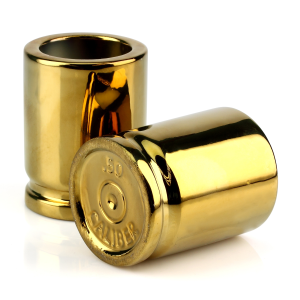 Caliber Gourmet Gold Ceramic Shot Glasses Pair