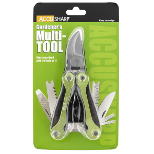 AccuSharp 084C Gardener's Black/Green Folding Plain Blade 084C