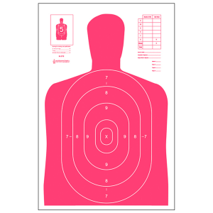 Action Target Fluorescent Silhouette Paper Targets 23x35  100 Count (Red/White)