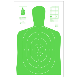 Action Target High Visibility Fluorescent Silhouette Targets 23x35  100 Count (Green/White)