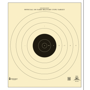 Action Target 100 Yard Military Sighting Bullseye Tagboard Targets 21x21  100 Count (Black/White)
