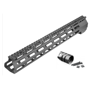 Aim Sports MTM13H308 AR Handguard 13.50 High MLOK Style Made of 6061T6 Aluminum with Black Anodized Finish for 308 Cal AR10
