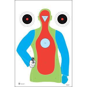 Action Target PRB21E100 Qualification High Visibility Fluorescent Silhouette Paper Hanging 23 x 35 MultiColor 100 Per Box