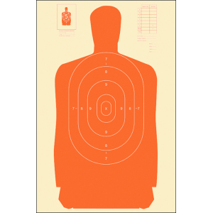 Action Target B27SORANGE100 Qualification Standard Silhouette Paper Hanging 24 x 45 OrangeWhite 100 Per Box