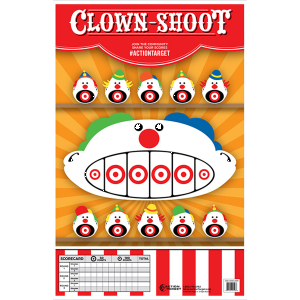 Action Target Clown-Shoot Paper Targets 23x35  100 Count (Multi-Color)