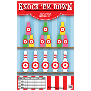 Action Target Knock-Em-Down Bottles and Pins Paper Targets 23x35  100 Count (Multi-Color)