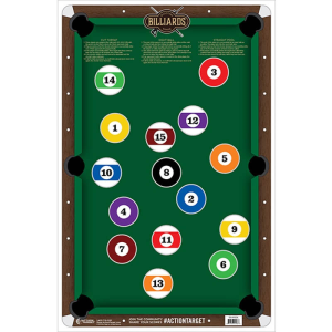 Action Target Classic Billiard Tabel Paper Targets 23x35  100 Count (Multi-Color)