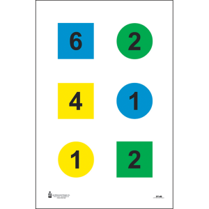 Action Target Training Discretionary Command Circle/Square Targets 23x35  100 Count (Multi-Color)