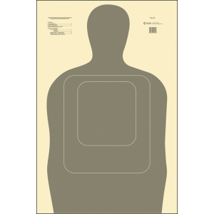 Action Target TQ-15 Silhouette 25yd Qualification Targets 24x25  100 Count (Gray/White)