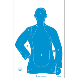 Action Target Silhouette Qualification Paper Targets 23x35  100 Count (Blue/White)