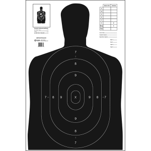 Action Target B27EBLACK100 Qualification Economy Silhouette Paper Hanging 23 x 35 BlackWhite 100 Per Box