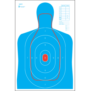 Action Target FBI Q-Combo Silhouette Paper Targets 23x35  100 Count (Multi-Color)