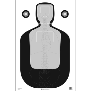 Action Target TQ-19 Qualification with Vital Anatomy Target 23x35  100 Count (Black/Gray)