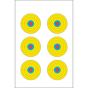 Action Target High Visibility Bullseye Paper Targets 17.50x23  100 Count (Multi-Color)