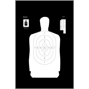 Action Target B34R100 Qualification Reverse Silhouette Paper Hanging 25 yds 17.50 x 23 BlackWhite 100 Per Box