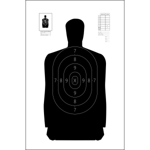 Action Target B-29 Qualification Silhouette Paper Targets 11.50x22  100 Count (Black/White)