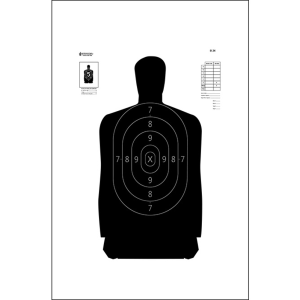Action Target B-34 Qualification Silhouette Paper Targets 17.50x23  100 Count (Black/White)