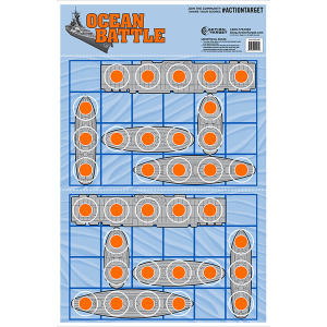Action Target Ocean Battleship Paper Targets 23x35  100 Count (Blue/Orange)