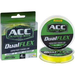 ACC Crappie Stix DUALFlex Copolymer Monofilament Fishing Line 4lb 300yd Hi-Vis Chartreuse