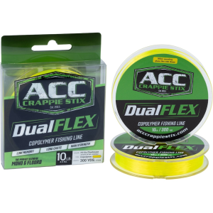 ACC Crappie Stix DUALFlex Copolymer Monofilament Fishing Line 10lb 300yd Hi-Vis Chartreuse
