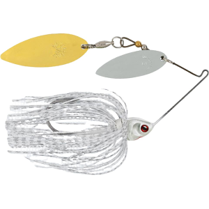 BOOYAH Covert Finesse Double Willow Spinnerbait 3/8oz White Silver Scale Gold/Nickel