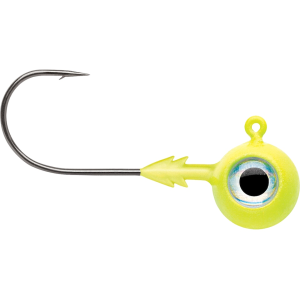 VMC Tungsten Moon Eye 3/8oz Round Ball Jighead Chartreuse