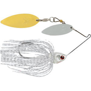BOOYAH Covert Finesse Double Willow Spinnerbait 1/2oz White Silver Scale Gold/Nickel