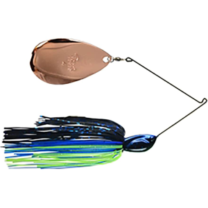 Picasso Inviz-R- Wire Rumbler Single Colorado Spinnerbait 1/2oz Black Blue Chartreuse Copper
