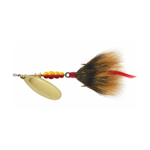 Mepps Aglia Dressed Inline Spinner 1/2oz Brown Tail Gold Blade