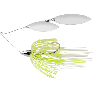 War Eagle Nickel Frame Double Willow Spinnerbait 3/8oz White Chartreuse Pearl Nickel