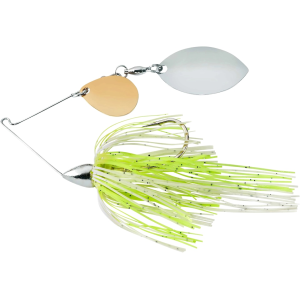 War Eagle Nickel Frame Finesse Colorado Turtleback Spinnerbait 5/16oz Speckled White Chartreuse Gold/Nickel
