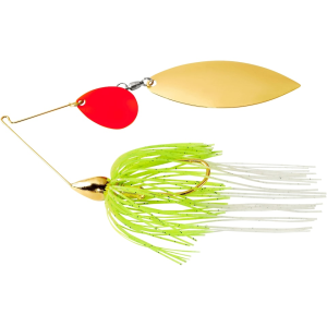 War Eagle Gold Frame Colorado Willow Spinnerbait 3/8oz White Chartreuse Red/Gold