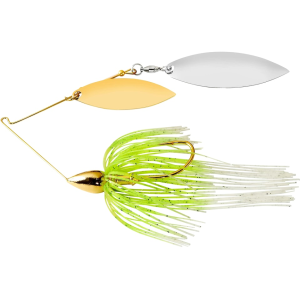War Eagle Gold Frame Double Willow Spinnerbait 3/8oz White Chartreuse Gold/Nickel