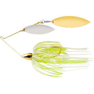 War Eagle Gold Frame Double Willow Spinnerbait 1/2oz Hot White Chartreuse Nickel/Gold