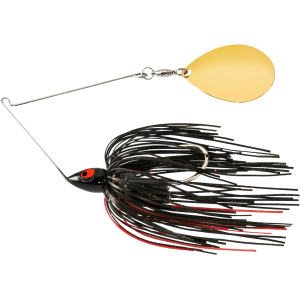 War Eagle Painted Head Night Time Single Colorado Spinnerbait 1/2oz Black Red Gold