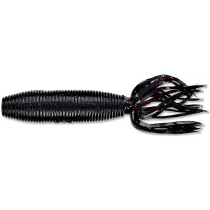 Yamamoto 4'' Fat Ika Grub Blk W/Sm Red Flk