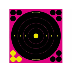 Birchwood Casey Shoot-N-C Adhesive 8" Pink Bullseye Target 6PK