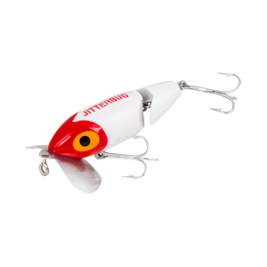 Arbogast Jitterbug 620 Jointed Topwater White Red Head