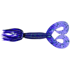 Yamamoto 5" Double Tail Hula Grub Purple W/Emerald Flk
